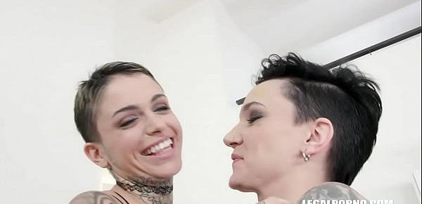  Leigh Raven & Nikki Hearts - first time play with real lesbian couple IV258